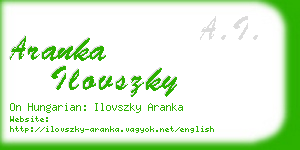 aranka ilovszky business card